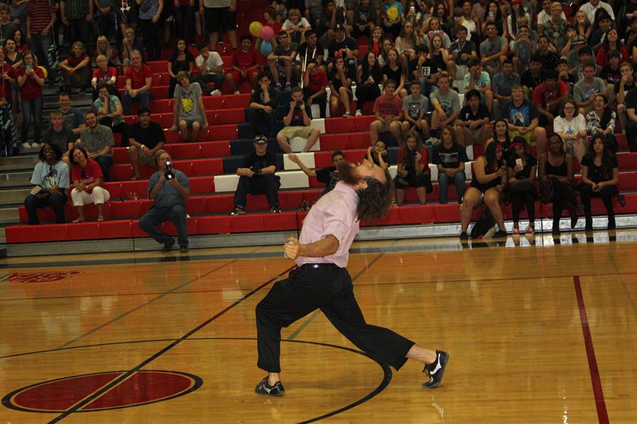 Rutherford knows how to rev up the Pep Assembly