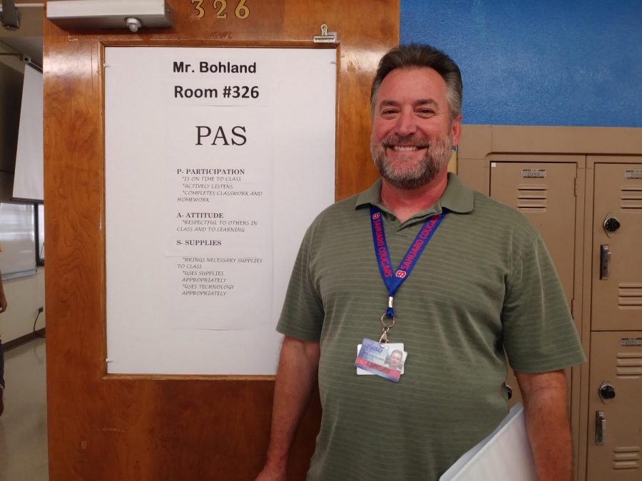 Image of Mr. Bohland by his room, #326
