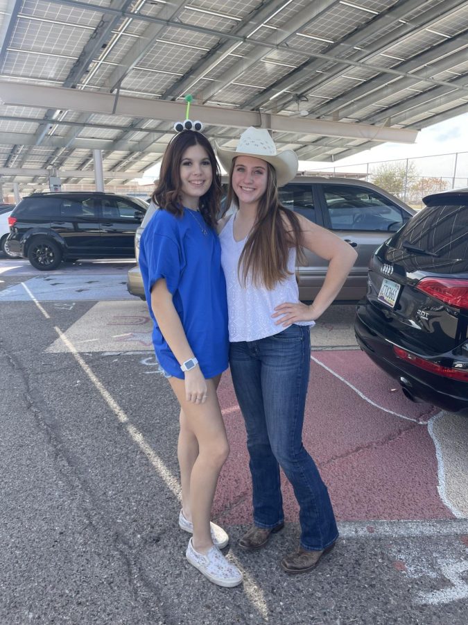 Yeehaw! Wednesday was cowboys vs aliens day, and it was out of this world! In the photo we have Student Body President and Vice President Jenna Timms and Emma Dyson on opposing sides. In the end cowboys or aliens didnt end up winning over the other, they just became best friends!