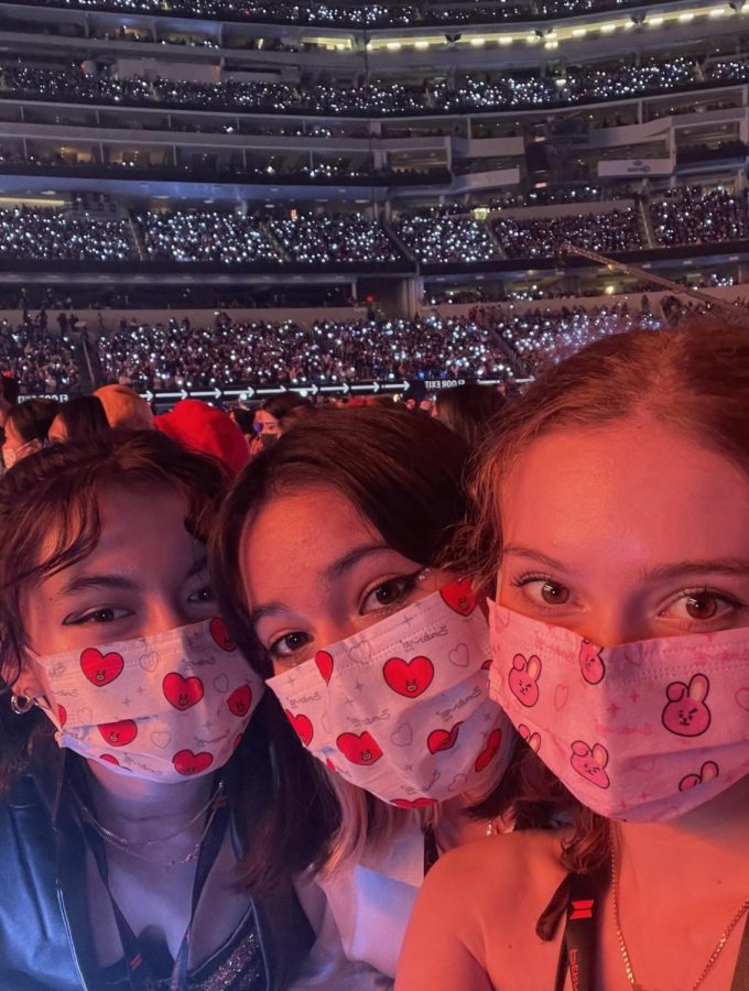 Taes girlfriends and Jungkooks girlfriend at front row.