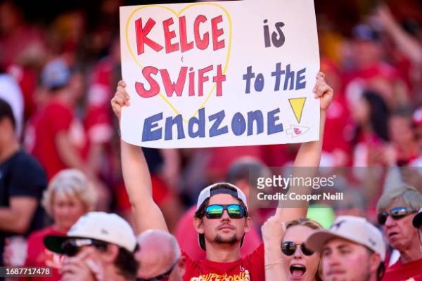 A sign a fan was holding up at the Chiefs game on Sunday